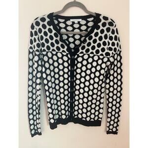 Foxcroft Polka Dot Cardigan Black and White